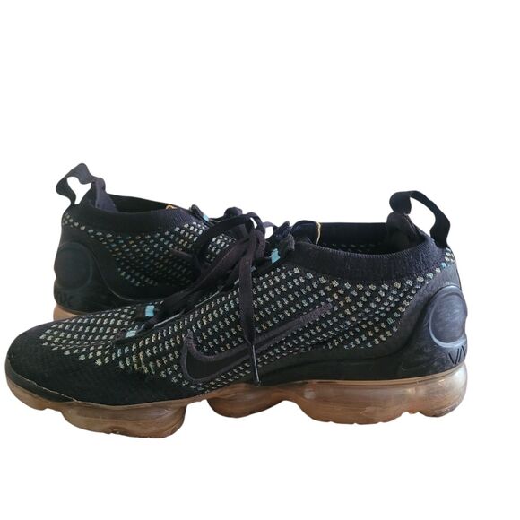 Nike VaporMax 2021 Flyknit Men's Shoes Sneakers MultiColor Black Pollen Blue - Picture 2 of 11